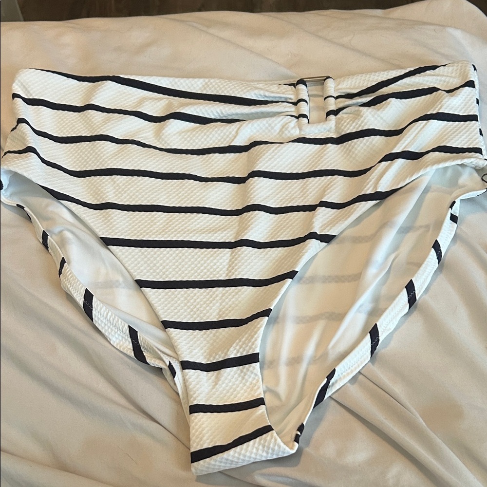 NWT Calia by Carrie underwood Striped High-Waisted Bikini Bottom‎